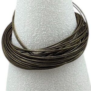 Mixed Metal Wire Bangles Set‎ Women’s Bracelet Stackable 9.5” Silver/Gold
